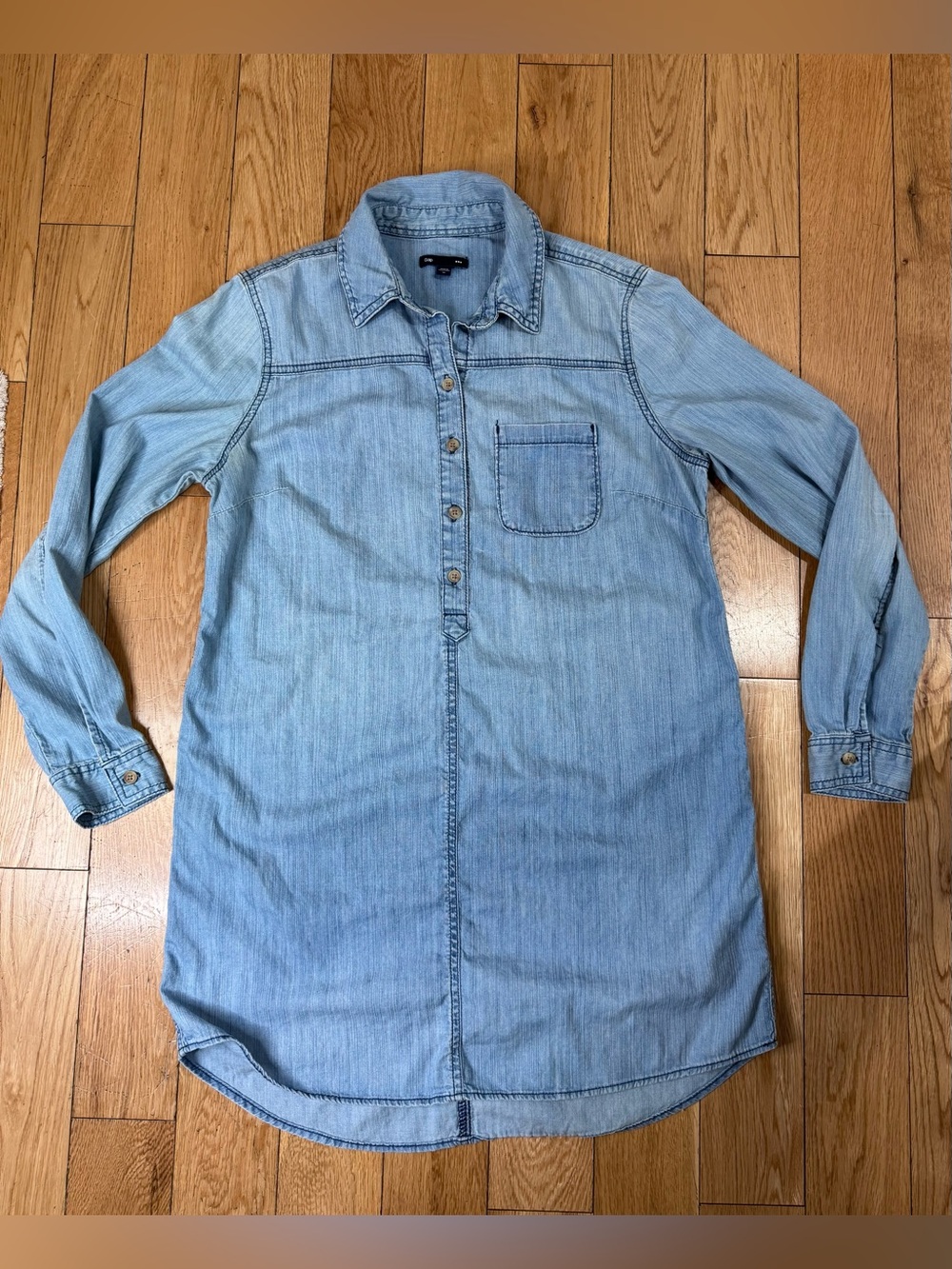 GAP Light Blue Denim Shirt Dress